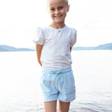 Hermine velour shorts, pastel blue