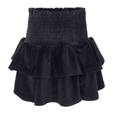 Hermine velour skjørt, midnight navy