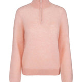 Lundi kid mohair half zip genser, Nude peach