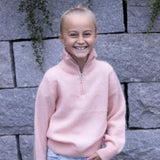 Lundi kid mohair half zip genser, Nude peach