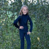 Violet yogabukse i merinoull og bambus, midnight navy