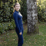 Violet yogabukse i merinoull og bambus, midnight navy