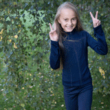 Violet yogabukse i merinoull og bambus, midnight navy