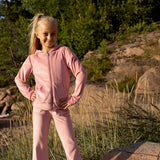 Hermine velour slengbukse, Coral pink
