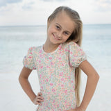 Mia printet topp, Coral pink