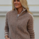Vilje & Ve Lyra kid mohair blend strikketjakke - Valnøtt