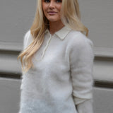 Vilje & Ve Morgan 72% mohair blend strikket  genser - Hvit