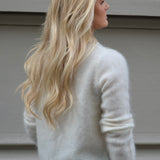 Vilje & Ve Morgan 72% mohair blend strikket  genser - Hvit