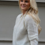 Vilje & Ve Morgan 72% mohair blend strikket  genser - Hvit