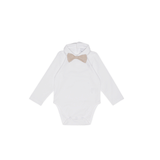 Bo jersey body med lin - sløyfe beige