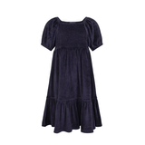Amalie velour kjole, marineblå