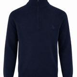 Vilje & Ve Håkon merinoull halfzip genser - Marineblå