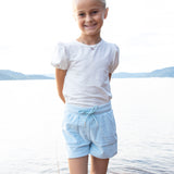 Hermine velour shorts, Ice blue