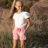 Hermine velour shorts, Coral pink