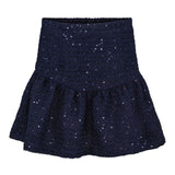 Laila bouclé-skjørt med paljetter, midnight navy