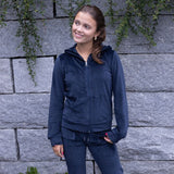 Hermine velour slengbukse, Navy