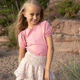 Mia ensfarget topp,Coral pink