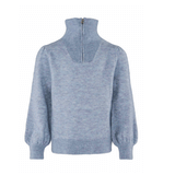 Luna ullgenser i ull og mohair mix, blå melert