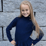 Aspen strikket genser i 100% superfine merinoull, navy