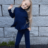 Aspen strikket genser i 100% superfine merinoull, navy