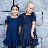 Vilje & Ve Amalie velour kjole - Marineblå