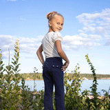 Vilde bukse med lommer på baksiden, marineblå