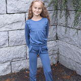 Andie topp i merinoull og bambus, Blue