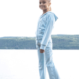 Hermine velour hettejakke, Ice blue