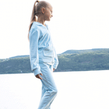 Hermine velour hettejakke, Ice blue