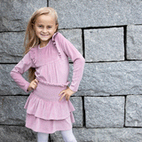 Juliane velour topp med rysjer, rosa