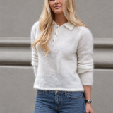 Vilje & Ve Morgan 72% mohair blend strikket  genser - Hvit