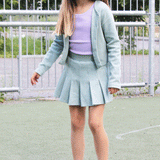 Helene rib skjørt med shorts, grønn