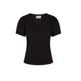 Anette linen lyocell tee, black